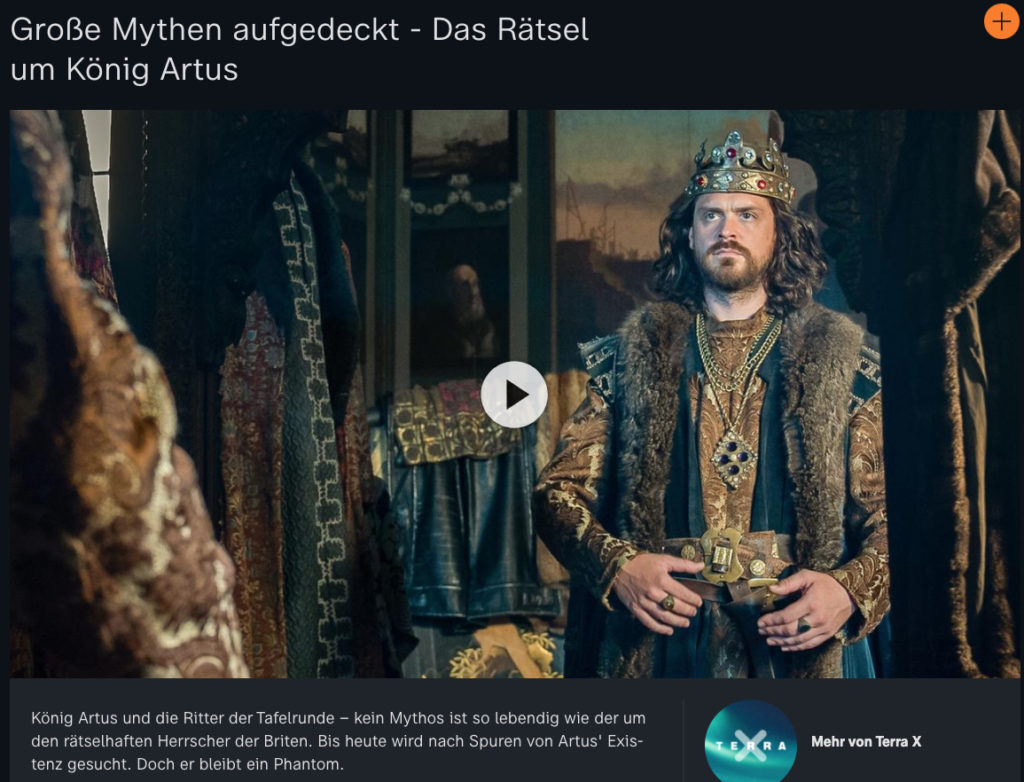 Screenshot of the German documentary ‘Große Mythen aufgedeckt – Das Rätsel um König Artus’